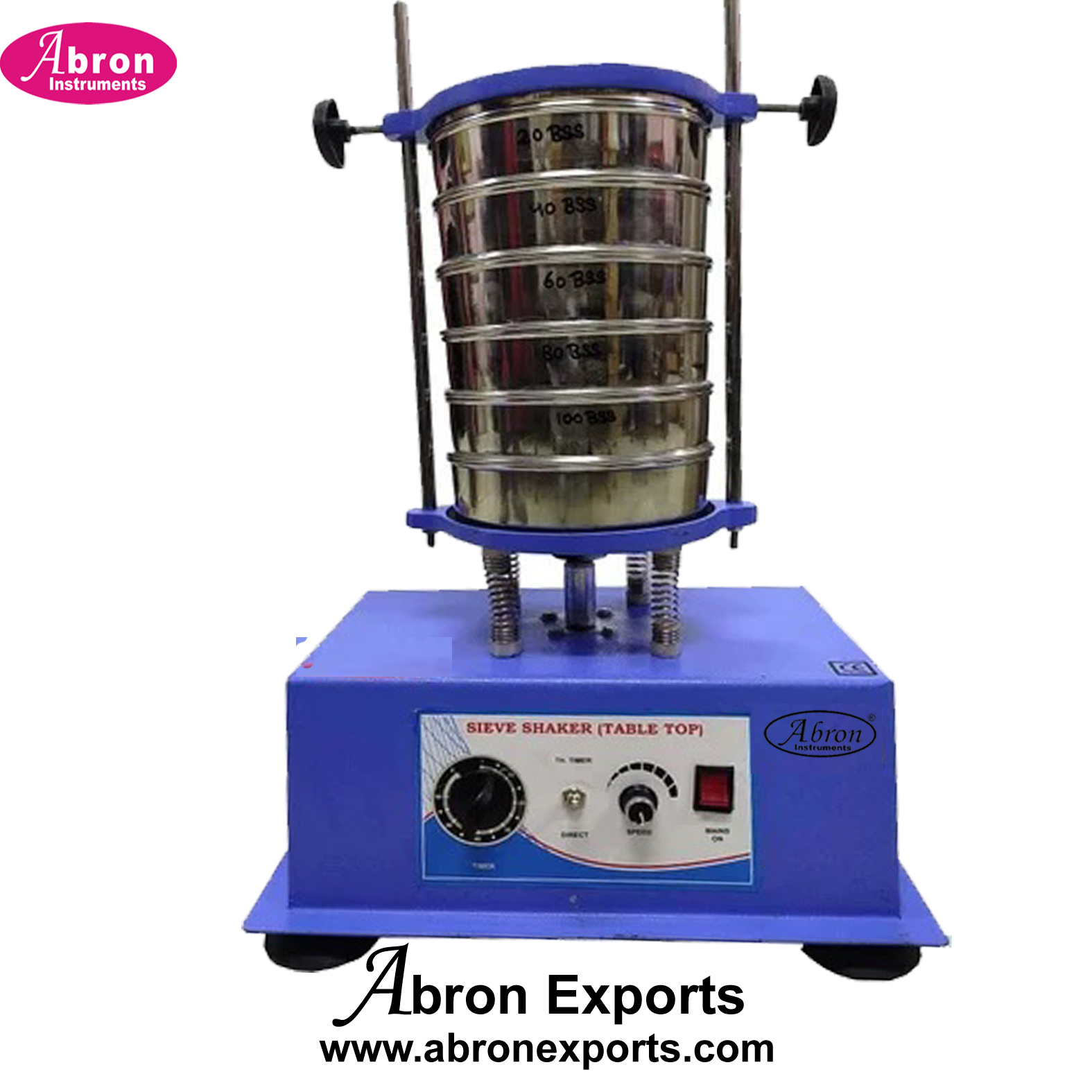 Sieves Shaker Electric Table Top With Speed Regulator And 6 Sieves Lid And Pan Set Soil Testing Pharmacy SieveSset 6+1 lid 1 Pan Set Abron ASI-170GT6 